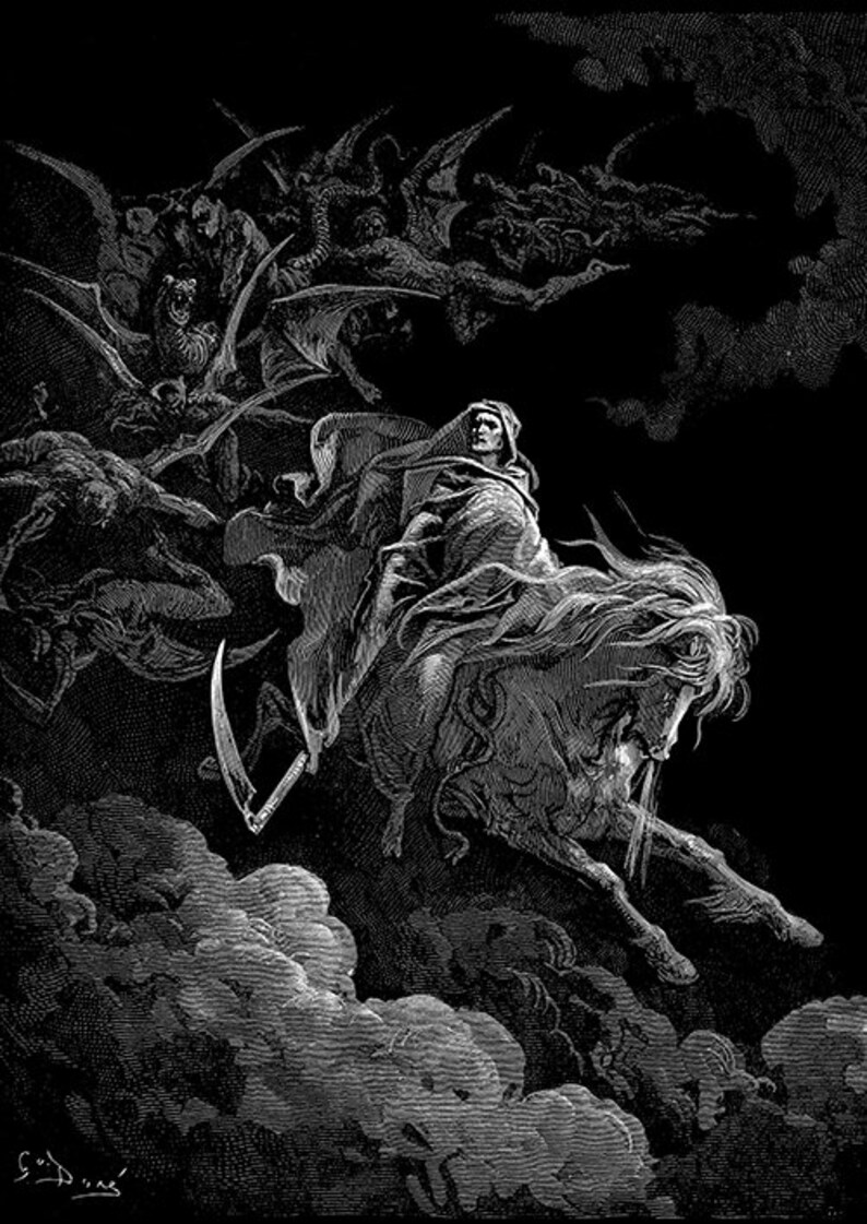 Gustave Dore Poster Gustave Doré Death on the Pale Etsy
