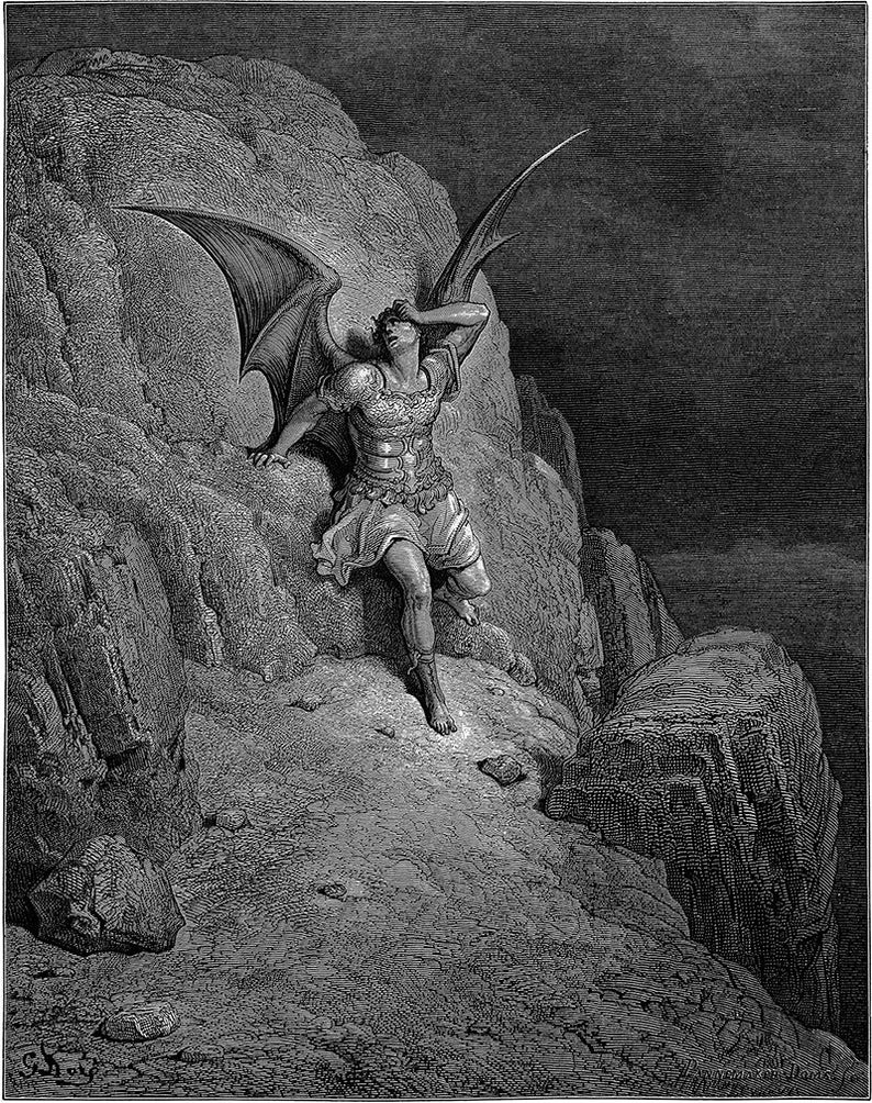 Gustave Dore Poster Gustave Doré Lucifer Angel | Etsy