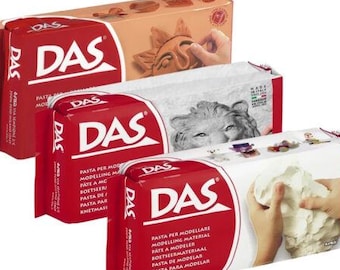DAS Air Dry Clay 2 x 1kg ( 35.2oz)  Modelling Clay  White, Terracotta or Stone (No need To Kiln Fire or Oven Bake)  Model Making  Ornaments
