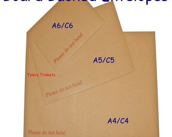 Board Backed Envelopes Cardboard Postage Mailing Please Do Not Bend Peel Off Self Sealing Adhesive Strip A4  C4   A5  C5 or A6  C6