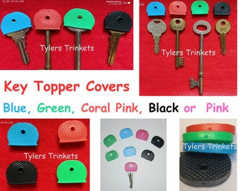 Key Toppers  Covers  Black    Blue  Pink (coral) & Green   Most Round Topped Keys  Colour Identifier