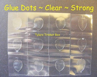 Clear Glue  Spots  Clear   Strong   Sticky Spots Instant Stick  Double Sided Craft Circles Teardrop  Arts & Crafts  10 x 14mm approx