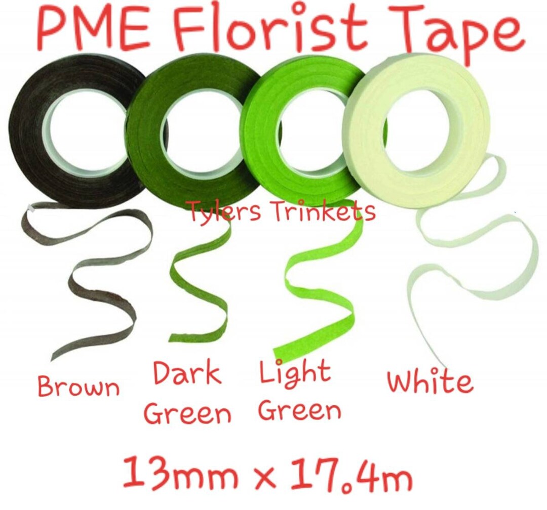 Florist Tape PME Brand 13mm X 17.4m Roll. Brown White Dark or Etsy