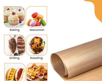 Baking Liner Re-usable Cooking Pan Microwave Cake Tins Trays Gas Electric Oven 33 x 25cm Reversable Washable Non Stick Cut to size Air Fryer