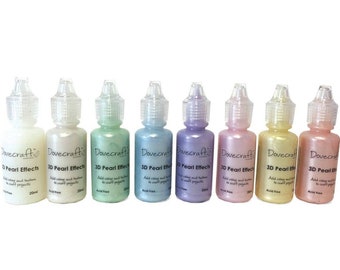3D Pearl Effect Paint 20ml Bottles Pastels Texture Fine Nozzle Precision Application Card Paper Acetate Vellum Fabric Acid Free