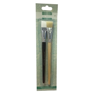 Set of 2 Decoupage Brushes Paintbrushes Deco Mache Brush Set First Edition Crafts Set of 2 Hog Hair With Wooden Handle & Softer Nylon Brush