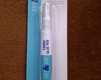 Fabric Glue Pen   Dot and Dab   18ml  Fabric   Ribbon  Felt   Strong  Permanent Non Toxic  Dries Clear
