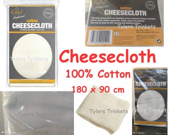 100% Cotton Cheesecloth  Large 180 x 90cm   Straining   Jam    Jelly    Clootie Dumpling