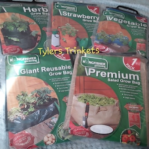 Garden Growing Bags Planters Container Strawberry Herb Vegetable (pk 2) Giant Reusable Premium Salad (jute) Fruit Vegetables Herbs Potatoes