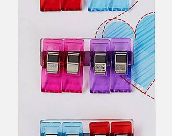 Fabric Clips Choice of 12 x 2.6cm or set of 15 8 x 2.6 and 7 x 5.5 cm Assorted Colours Prym Love Sewing Quilting