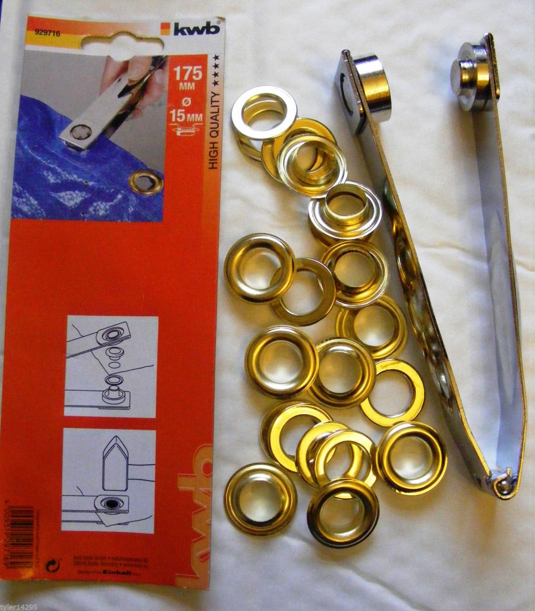 Grommet Kit Oeillet, 12 mm Trousse à œillets Outils Metal Ensembles Oeillets  100 Set Kit d