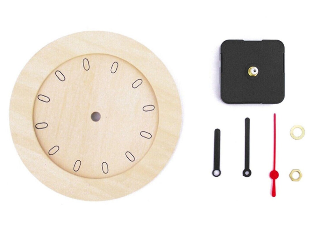 Make Your Own Clock Kit 15cm Wooden 2 Part Face Quartz Mechanism Hands and Instructions Etsy
