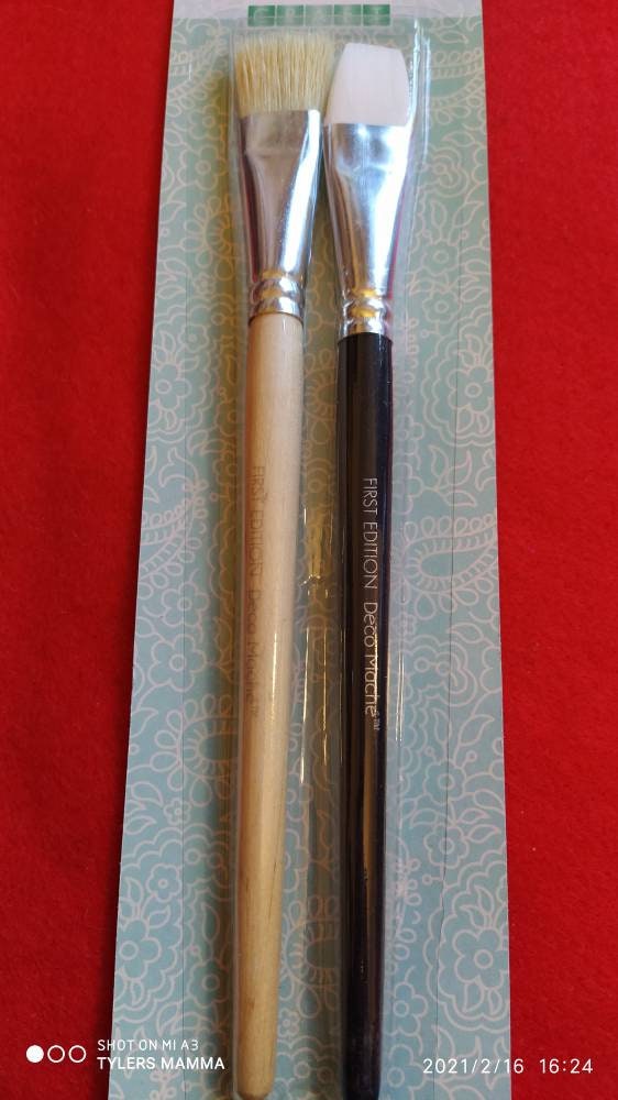 Set of 2 Decoupage Brushes Paintbrushes Deco Mache Brush Set Etsy