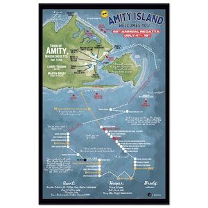 Amity Island / Jaws (1975) CARTE DES MEURTRES