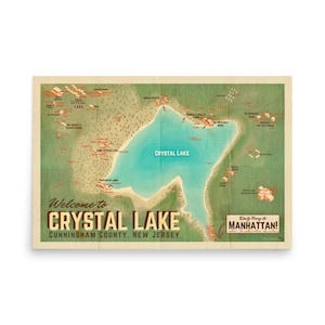 Willkommen im Camp Crystal Lake - 54"x36" MAP