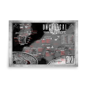 Universal Tour of Europe: KAART 24 x 36 inch