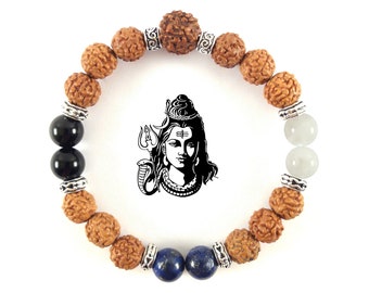 5 Mukhi Rudraksha Bracelet - Trimurti Bracelet - Shiva Mala Handmade - Rudra Bracelet Handmade - Healing Jewelry