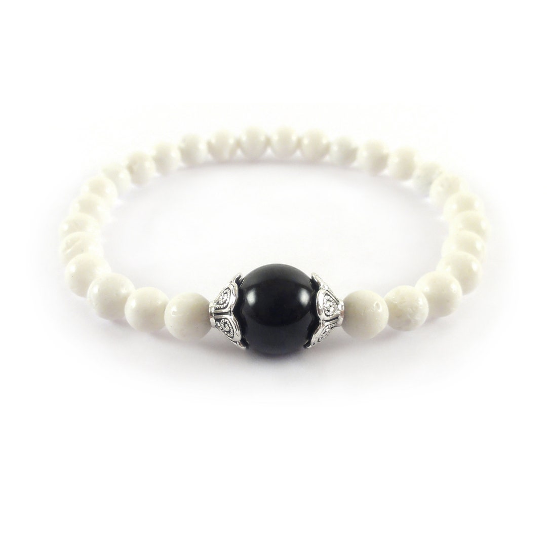 Bracciale Su Coccu Portafortuna In Argento 925 Made In Italy – Amuleto Sardo Contro Il Malocchio, Pietra Nera 8/10 Mm, Catena 18 Cm