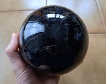 Smoky Quartz Sphere 12 cm for Divination and Meditation - Smoky Quartz Sphere 120 mm - 3.55 inch Smoky Quartz Sphere