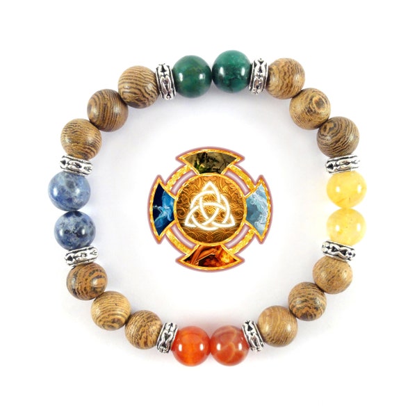 Celtic Wheel of Medicine Bracelet - Four Elements Bracelet - Four Directions Bracelet - Sacred Druidic Jewelry