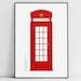 British Phone Booth Poster: Red Phone Box English London - Etsy