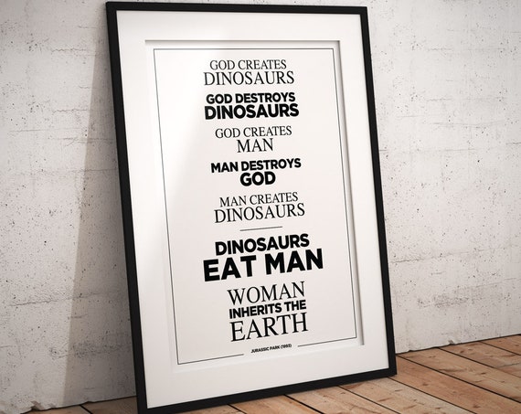 Jurassic Park Citation Dinosaures Manger Lhomme La Femme Etsy Canada