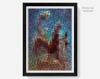 Pillars of Creation poster print, Hubble nebula, space prints, NASA art, mosaic painting