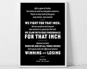 Any Given Sunday Quote Poster - Al Pacino Football Print
