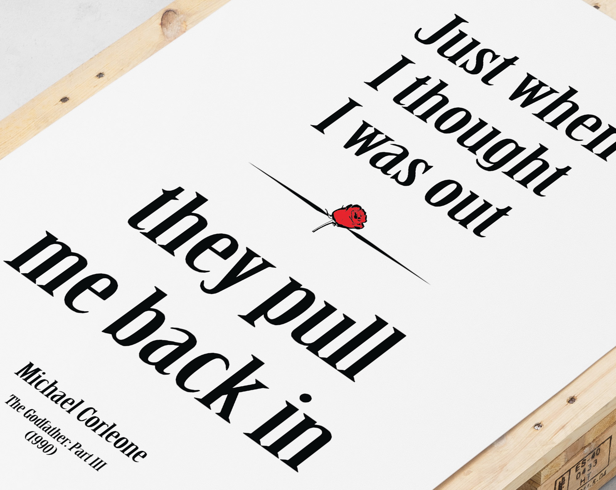 The Godfather Print Wall Art Poster Quotes They Pull Me - Etsy