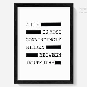 The X Files quote poster print, x-files, xfiles art, decor, mulder and scully