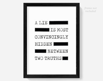 The X Files quote poster print, x-files, xfiles art, decor, mulder and scully