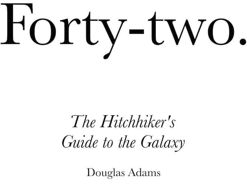The Hitchhiker's Guide to the Galaxy Print 42 Etsy