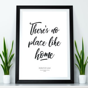 There’s no place like home, print, The Wizard of Oz, Dorothy Gale, sign, poster, Dorothy quote, yellow brick road