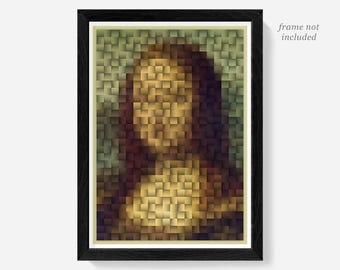 Mona Lisa Mosaic Art Print, Renaissance Poster
