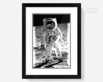 Póster del Apolo 11, impresión lunar, regalos de astronautas, arte de la NASA, aula de ciencias, decoración de física