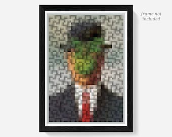 The Son of Man Mosaic Art Print, Rene Magritte Surrealism Poster