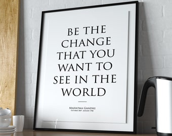 Mahatma Gandhi Quote Poster, Motivational Wall Art
