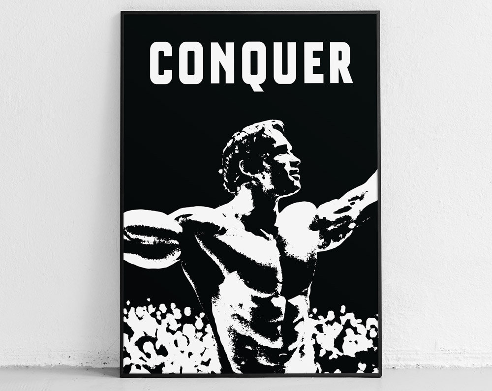 Póster de Arnold Schwarzenegger: cita de Arnie, Conquista, póster  motivacional, regalos, citas, impresiones, impresión, arte de pared para  gimnasio, regalo de fitness - Etsy México, image size:1000x795