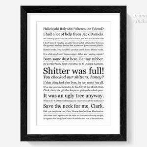 National Lampoons Christmas Vacation poster print, Lampoon, Clark Griswold, movies, funny quotes, Shitters full, Chevy Chase, gifts, posters