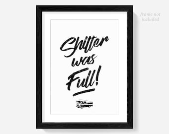 Póster impreso de la película "Vacaciones de Navidad de National Lampoon", con la cita completa de "Shitters" (Cachitters).