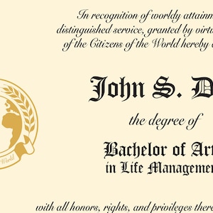 Diploma: University of Life, Custom diploma, College Diploma, High School diploma, Education print, Certificate of Achievement, Degree image 8