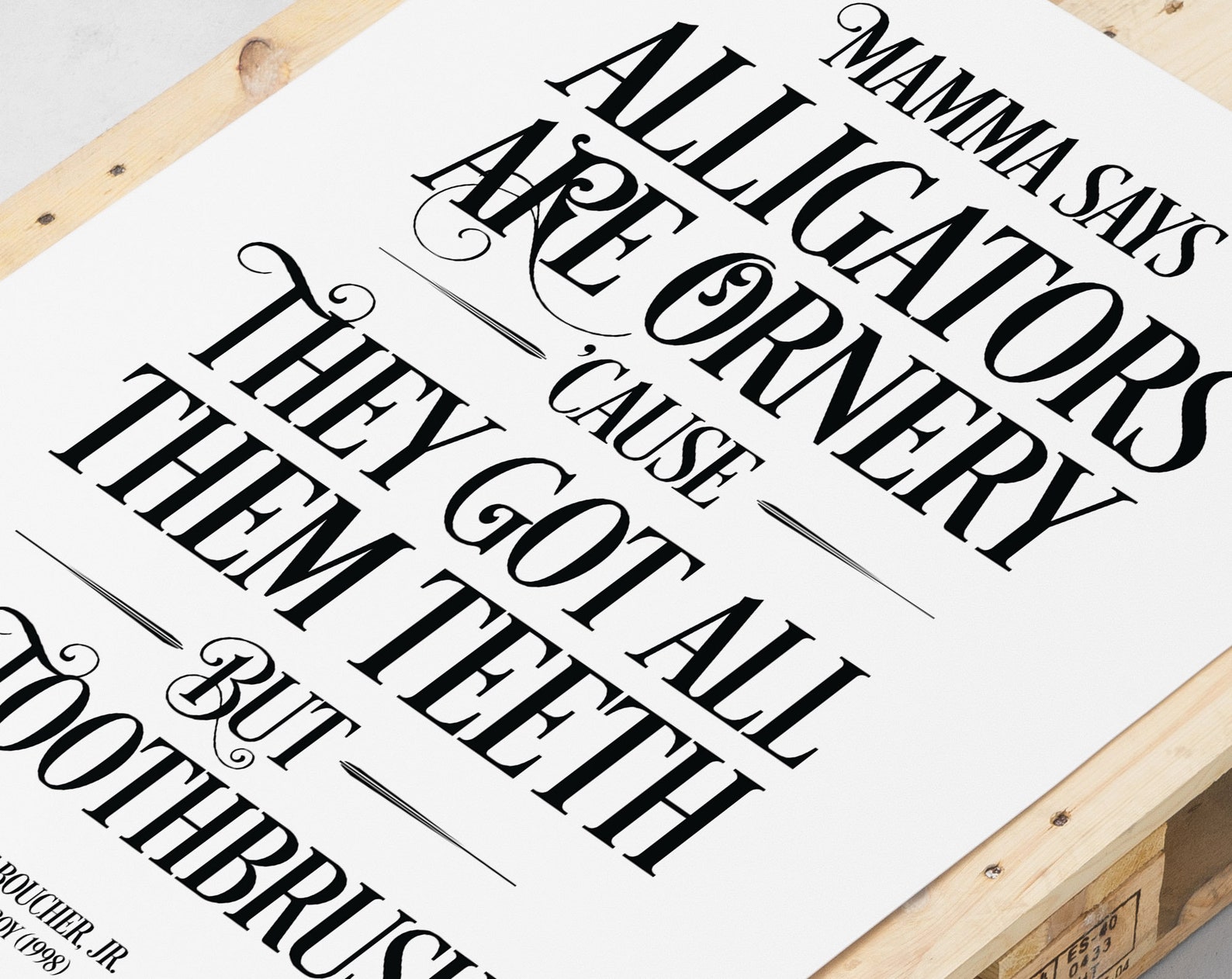 The Waterboy Quote Alligators Are Ornery Adam Sandler Art Etsy