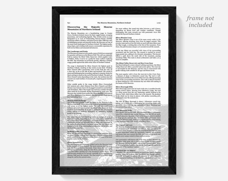 Mourne Mountains Poster Print, Northern Ireland Wall Art, Cave Hill