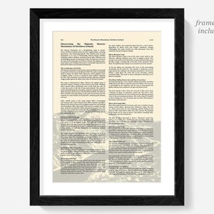 Mourne Mountains poster print, Northern Ireland wall art, Cave Hill, Belfast mountain, County Down