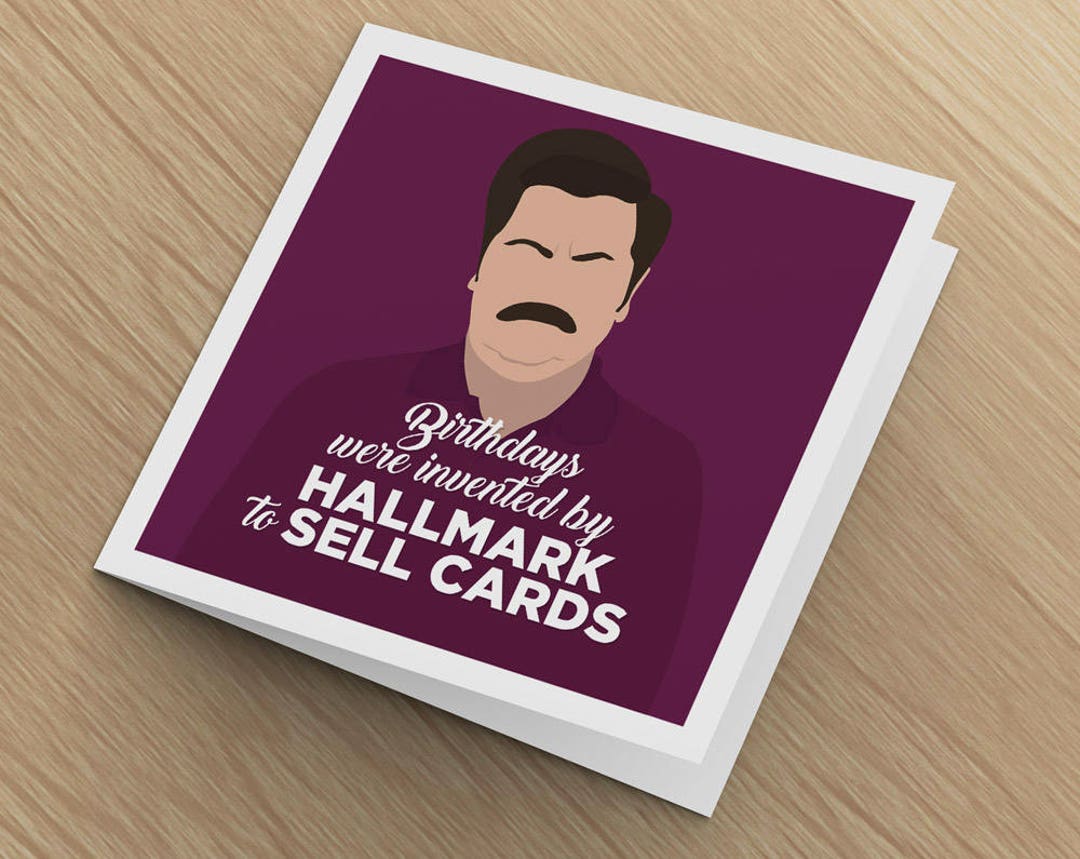 Ron Swanson Birthday Card Parks And Recreation Card Parks Etsy