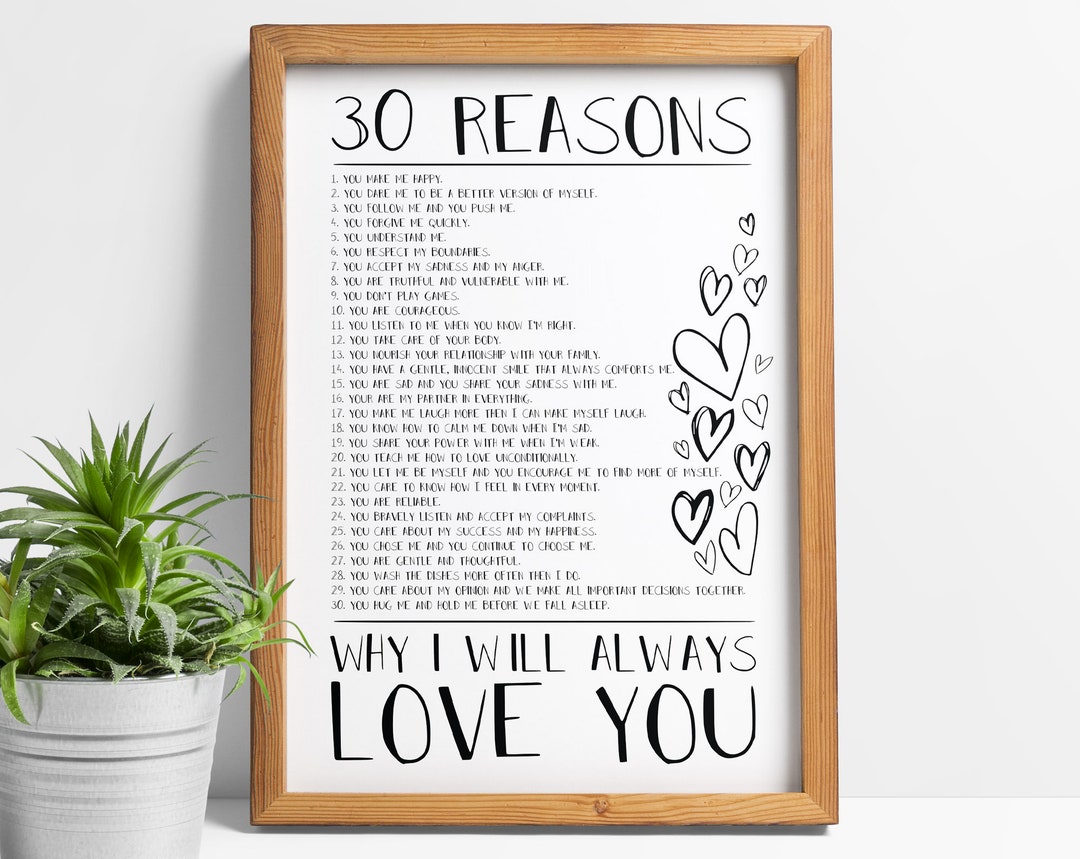 Motivi per cui ti amo stampare: 20 motivi, 10 motivi, 40 motivi per cui ti  amiamo, 50 motivi, regali romantici per lui, lei, regalo di San Valentino,  perché -  Italia