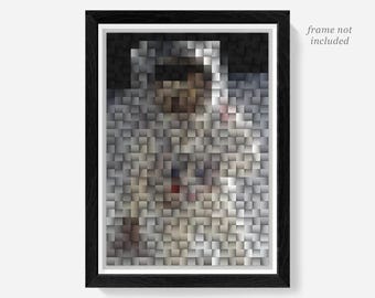 Buzz Aldrin Mosaic Poster, Apollo 11 Moon Landing Print