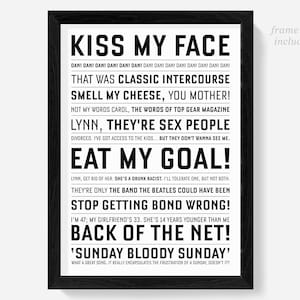 Alan Partridge print, poster, art, Steve Coogan, this time gift, North Norfolk, quotes, kiss my face