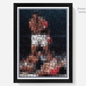 Póster de Muhammad Ali, impresión artística de Sonny Liston, pared de boxeo, Cassius Clay, decoración de cueva de hombre, regalos de mosaico