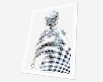 Molly Malone Halftone Art Print, Dublin Ireland Decor